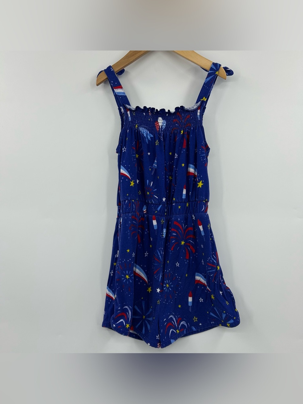 PLAY by Little Sleepies Blue Fireworks Romper Girls Size 7